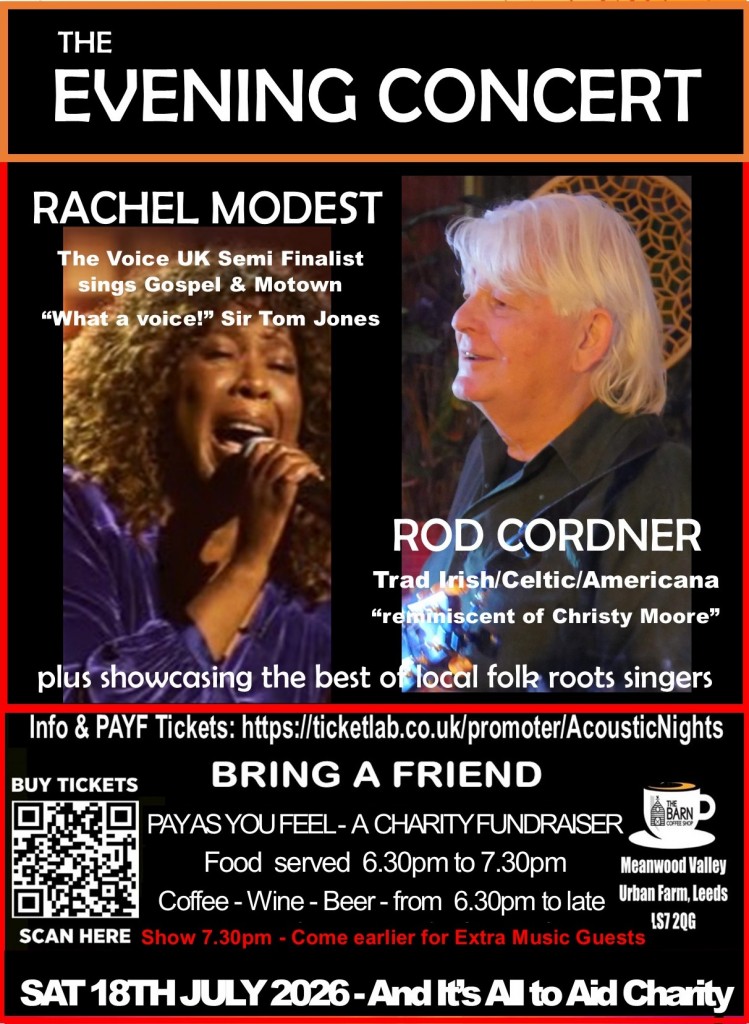RACHEL MODEST || ROD CORDNER in a double headliner Charity Fundraiser gig