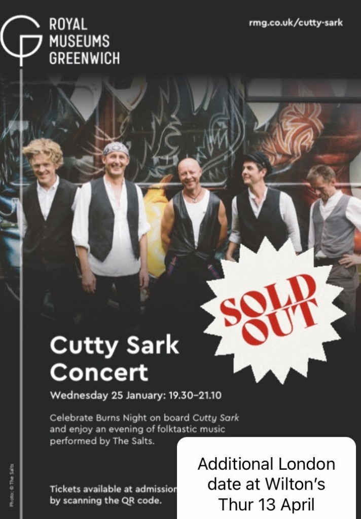 Celebrate Burns Night on board Cutty Sark with The Salts!