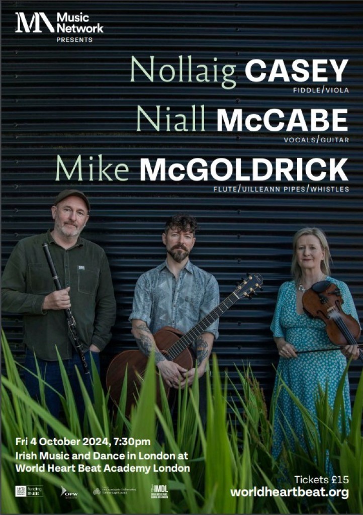 Michael McGoldrick, Nollaig Casey and Niall McCabe in London